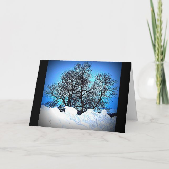 Winter-Szene, die an Sie denkt Karte (Vorderseite)