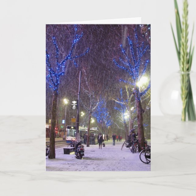 Winter-Szene Feiertagskarte (Vorderseite)