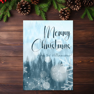 Winter Szene Luke 2:14 Herrlichkeit zu Gott Weihna Karte