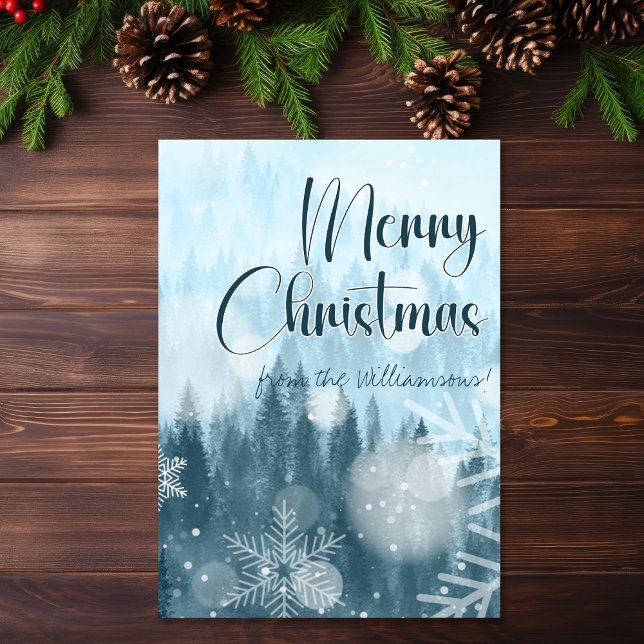 Winter Szene Luke 2:14 Herrlichkeit zu Gott Weihna Karte (Glory To God Luke 2:14 Bible Verse Christmas Card)