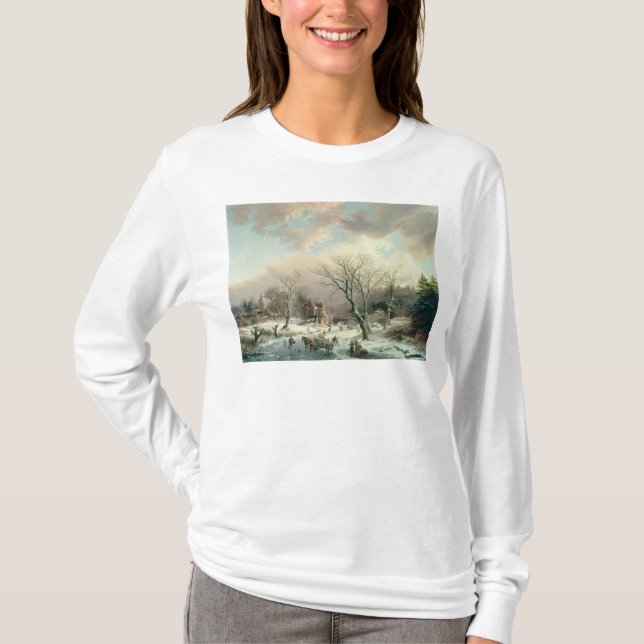 Winter-Szene T-Shirt (Vorderseite)