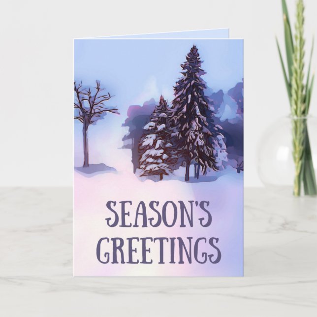 Winter Szene Weihnachten Karte (Vorderseite)