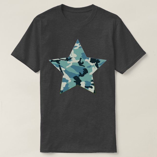 Winter-Tarnmuster-Stern T-Shirt (Design vorne)