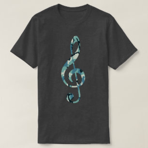 Winter-Tarnmuster Violinschlüssel T-Shirt
