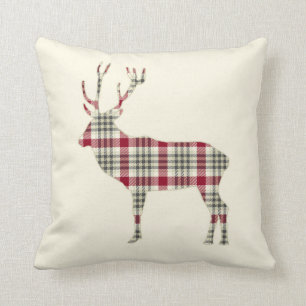 Winter Tartan Kariertes Hirsch Kissen