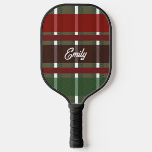 Winter-Tartan-Karo Grün Festlich Pickleball Schläger