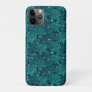 Winter Teal Wald Luxus ✨ Kiefernzweig Schneeflocke Case-Mate iPhone Hülle