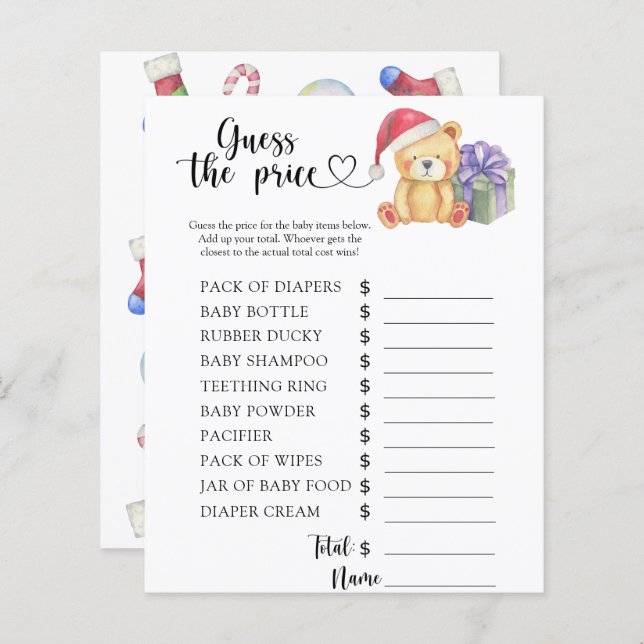 Winter Teddy Bär - Raten Sie den Preis! Spiel (Vorne/Hinten)