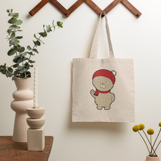 Winter Teddy Bear Tote Bag Tragetasche (Von Creator hochgeladen)