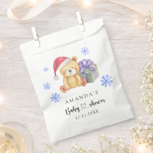 Winter-Teddybär-Baby-Shower Geschenktütchen