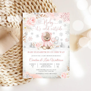 Winter-Teddybär-Babyshower-Einladung Einladung