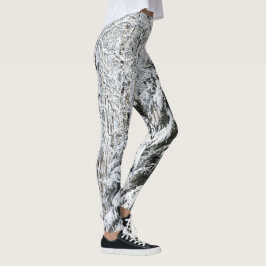 Winter-Thema-Leggings-Kiefern-Schnee-Holz Leggings
