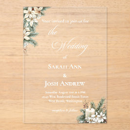 Winter Themed Beige Acryleinladungen