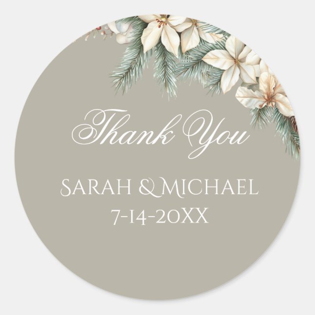 Winter Themed Wedding Stickers (Vorderseite)