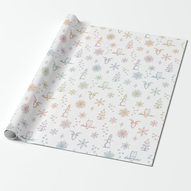 Winter Things Wrapping Paper - Snow Rainbow Sorbet Geschenkpapier (Ungerollt)