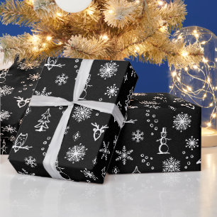 Winter Thumpenpapier - Kohle + Schnee Geschenkpapier