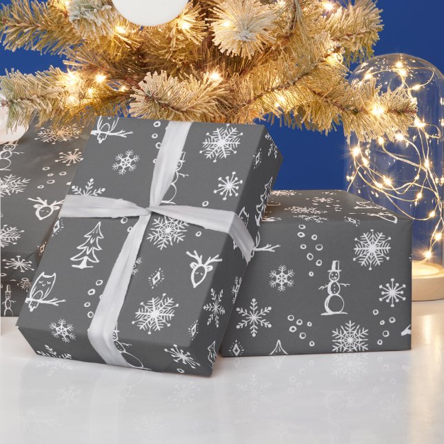 Winter Thumpenpapier - Schiefer + Schnee Geschenkpapier (Feiertage)