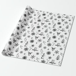 Winter Thumpenpapier - Schnee + Kohle Geschenkpapier