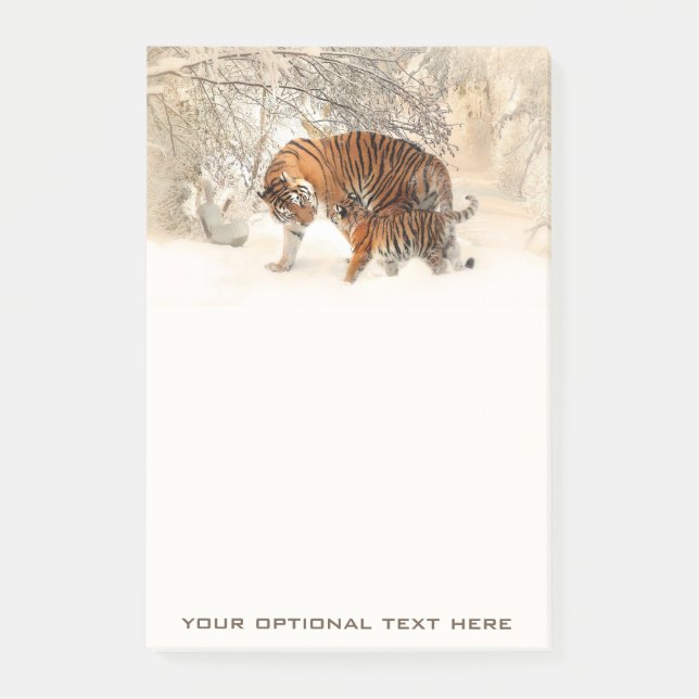 Winter-Tiger-kundenspezifische Post-Itanmerkungen Post-it Klebezettel (Vorderseite)