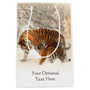 Winter Tigers individuelle Geschenktasche Mittlere Geschenktüte