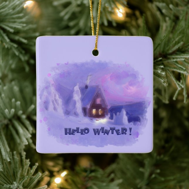 Winter Top der Chalet White Firs Keramikornament (Baum)
