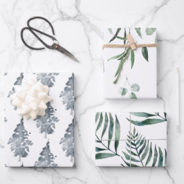 Winter Tree & Leaf Geschenkpapier Set