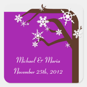 Winter Tree Snowflake Umschlag Aufkleber / Sticker