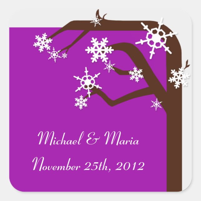 Winter Tree Snowflake Umschlag Aufkleber / Sticker (Vorderseite)