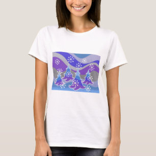 Winter Trees Blue T - Shirt