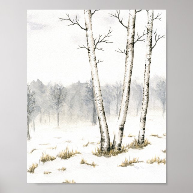 Winter Trees Fine Art Print Poster (Vorne)