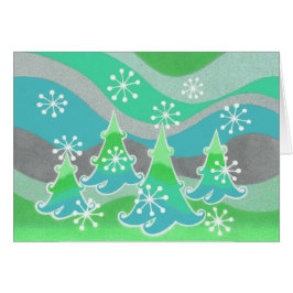 Winter Trees Green Grüße Karte