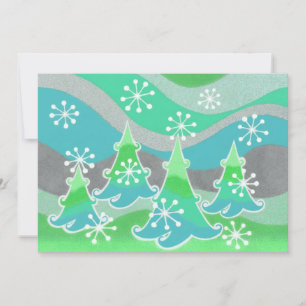 Winter Trees Grüne Einladung
