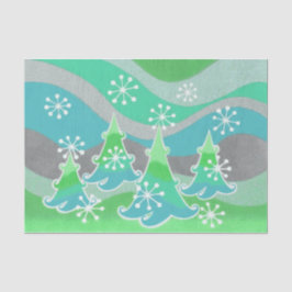 Winter Trees Grünes Papier