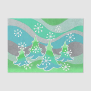 Winter Trees Grünes Papier