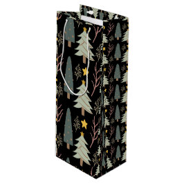 Winter Trees Pattern Holiday Forest Weihnachtsspas Geschenktüte Für Weinflaschen