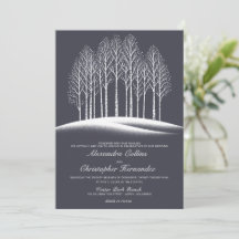 Winter Trees QR Code Hochzeitseinladung