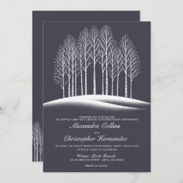 Winter Trees QR Code Hochzeitseinladung Einladung