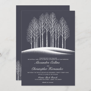 Winter Trees QR Code Hochzeitseinladung Einladung