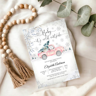 Winter Truck Baby Shower Einladung