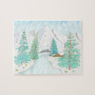 Winter- und Immergrün-Glossy-Poster