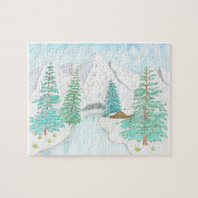 Winter- und Immergrün-Glossy-Poster (Horizontal)