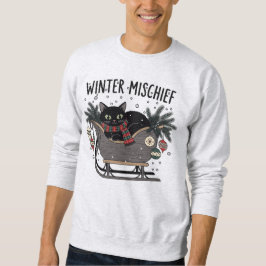 Winter-Unfug (1) Weihnachtskatzen-Illustration Sweatshirt