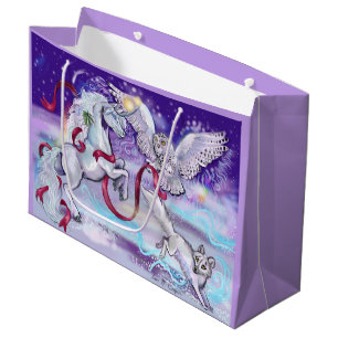 Winter Unicorn Fantasy Große Geschenktüte