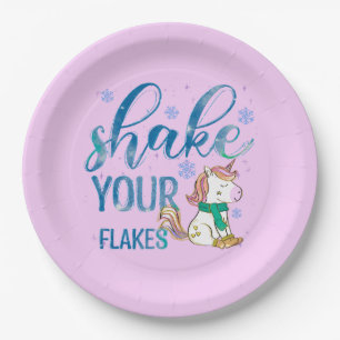 Winter Unicorn   Schütteln Sie Ihre Flakes   Spaß  Pappteller