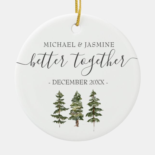 Winter Unsere ersten Weihnachten besser zusammen B Keramik Ornament (Vorne)