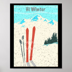 Winter Urlaub Weihnachten Ski X-mas Skifahren Skif Poster