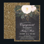 Winter Verlobung-Abendessen mit Blumenkohl Einladu Einladung<br><div class="desc">Winter Floral Glitzer Chalk Chalkboard Verlobung Einladung Blumenmuster Kunstwerke von: www.createthecut.com</div>