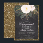 Winter Verlobung-Abendessen mit Blumenkohl Einladu Einladung<br><div class="desc">Winter Floral Glitzer Chalk Chalkboard Verlobung Einladung Blumenmuster Kunstwerke von: www.createthecut.com</div>