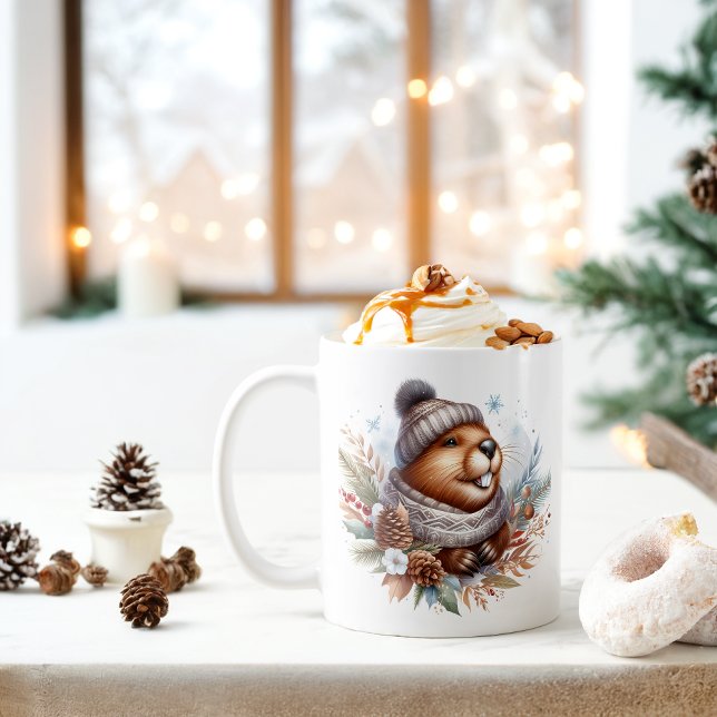 Winter Vibes Beaver - Kaffeetasse (Von Creator hochgeladen)