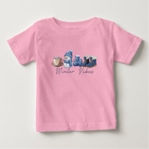 Winter Vibes Friendly Snowman Baby T-shirt